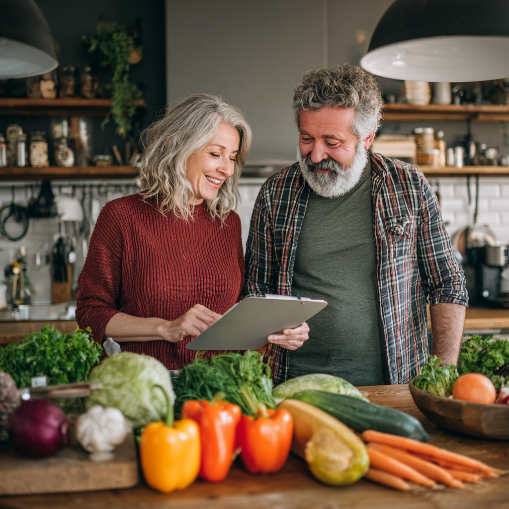 Diverse array of colorful, healthy Polish ingredients and spices arranged beautifully, showcasing the variety of flavors in traditional and modern Polish cuisine